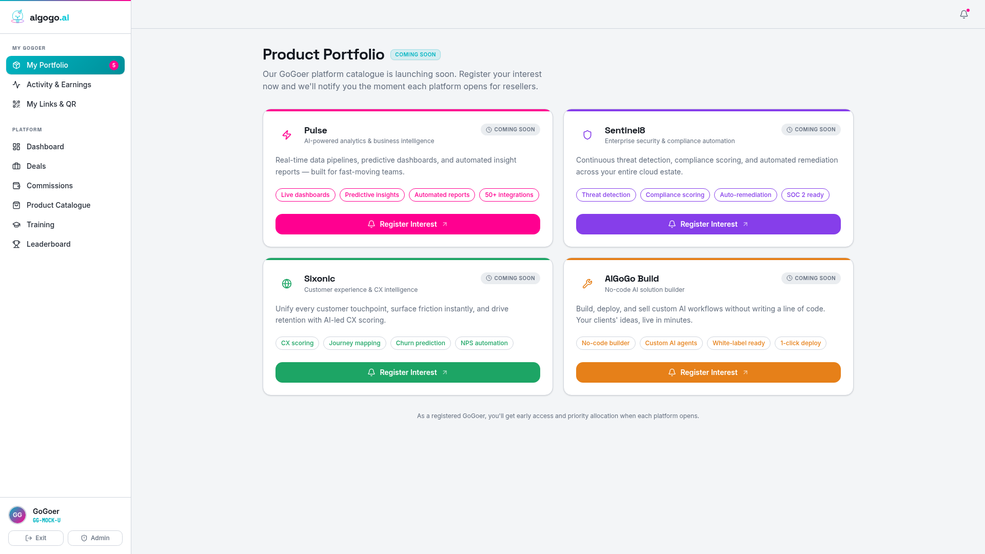 Smart Reseller product portfolio of AI companies to represent